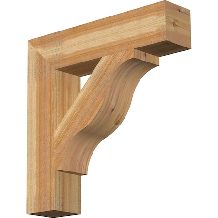 Funston Block Rough Sawn Bracket, Western Red Cedar, 6"W x 28"D x 28"H